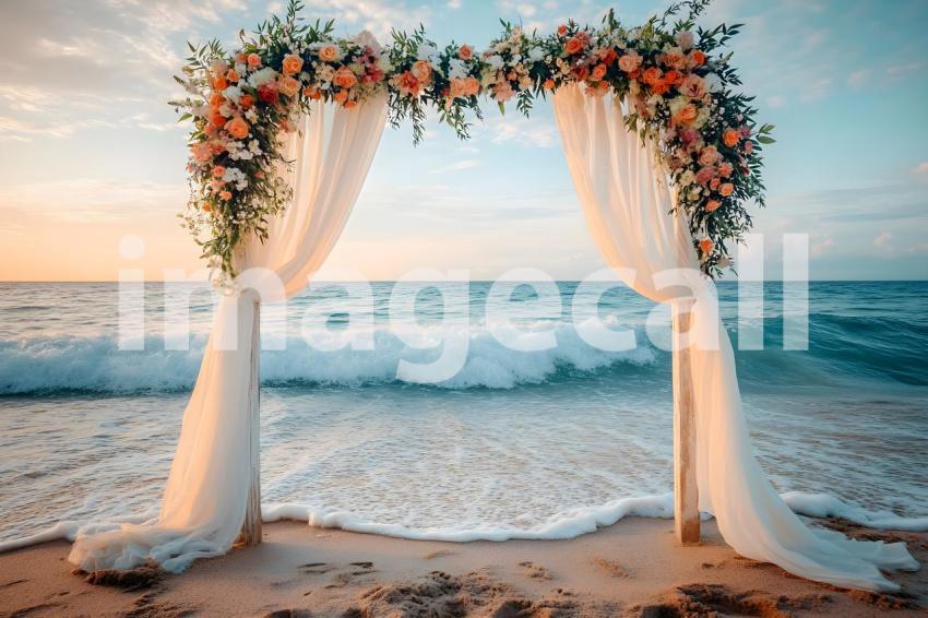 Clips12345 Beachfront Wedding A serene sandy beach setting wi 463caaa7 c42f 4676 9943 2ecb920c7f01 2
