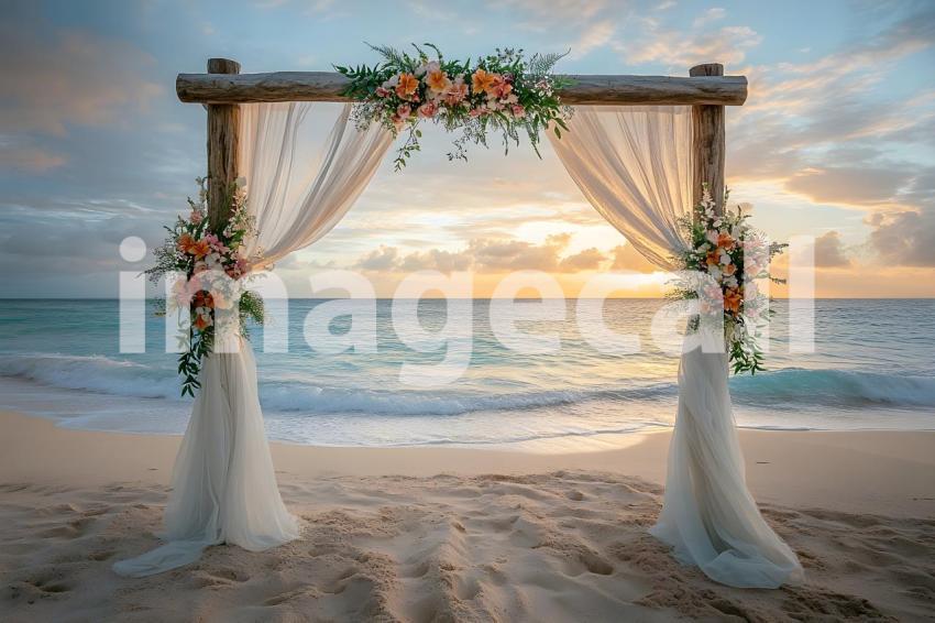 Clips12345 Beachfront Wedding A serene sandy beach setting wi 094b0cea 0a9d 4a09 ba3f 1c63b4743327 0