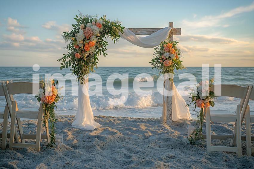 Clips12345 Beachfront Wedding A serene sandy beach setting wi 5595278b 3b0b 4ae2 ba3a e9089ab01d2d 1