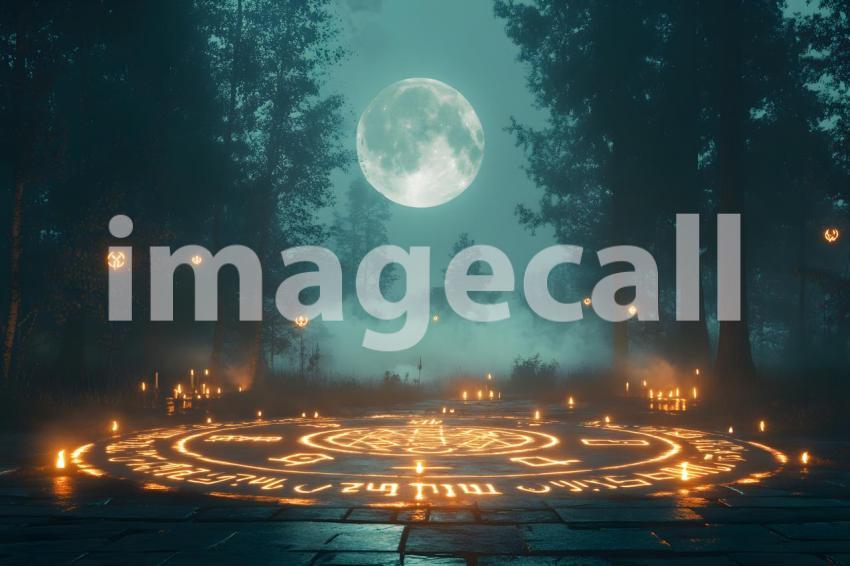 Clips12345 A full moon illuminating a ritual circle made of glo 1c252d31 4601 461a 81ba fd49cd4bcd4d part2