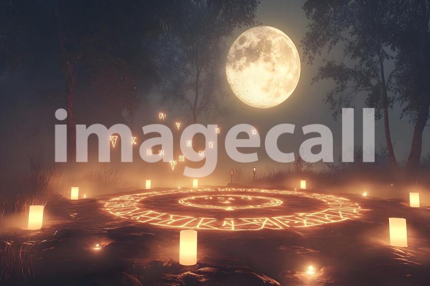 Clips12345 A full moon illuminating a ritual circle made of glo 2b33119b d5c6 46ad 888f 1bebabc4eb97 part2
