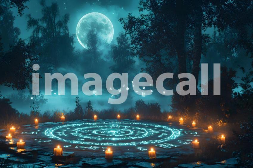 Clips12345 A full moon illuminating a ritual circle made of glo 1c252d31 4601 461a 81ba fd49cd4bcd4d part1