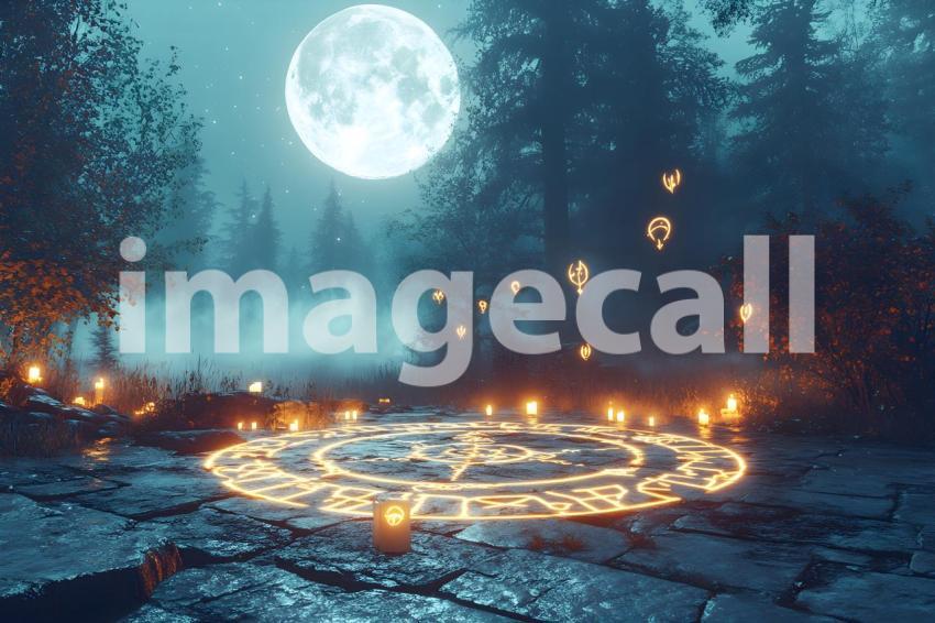 Clips12345 A full moon illuminating a ritual circle made of glo f5b2c461 b101 4c26 991f 8102c29b112d part2