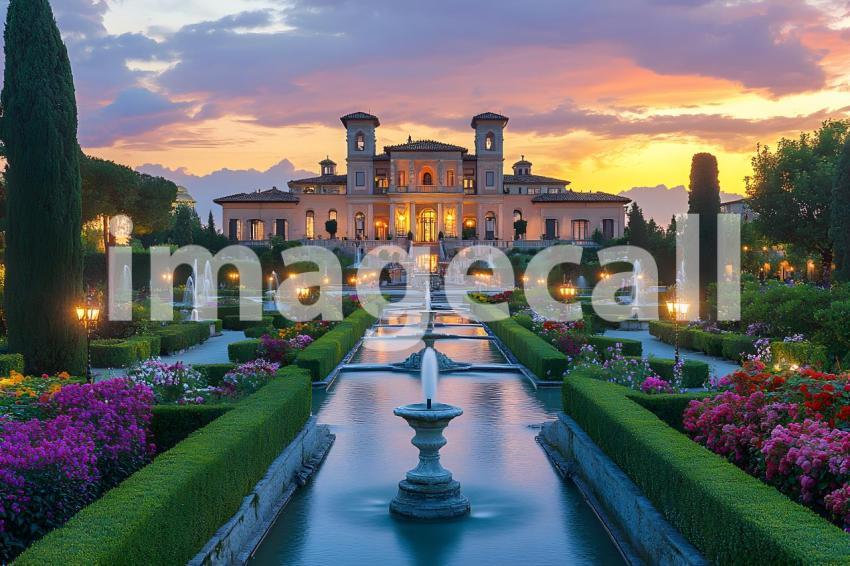 Abc1323 An ornate Baroque garden with fountains vibrant flowe 9baf5f0e a76a 4c9d 9ac2 7542db720abe 2