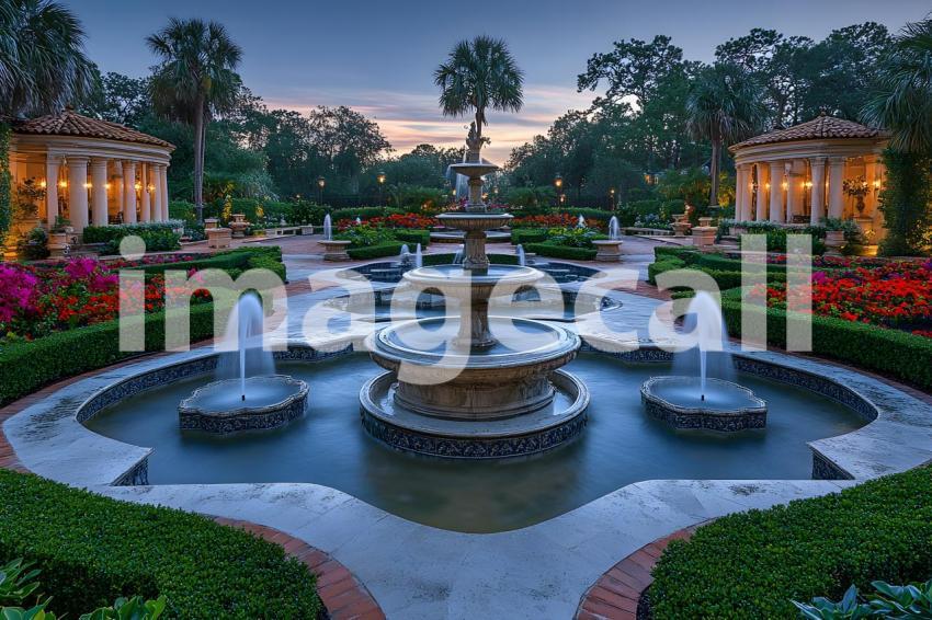 Abc1323 An ornate Baroque garden with fountains vibrant flowe 70d90a2a 0e48 4ebe ba1c 00c027b181cd 1