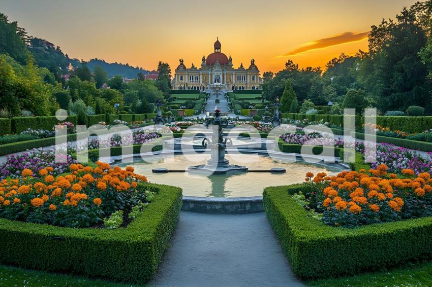 Abc1323 An ornate Baroque garden with fountains vibrant flowe 70d90a2a 0e48 4ebe ba1c 00c027b181cd 3