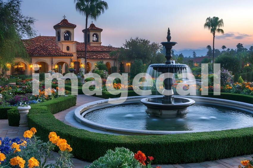 Abc1323 An ornate Baroque garden with fountains vibrant flowe 5116deb3 cc4e 40e4 9128 8786b63e77fc 2