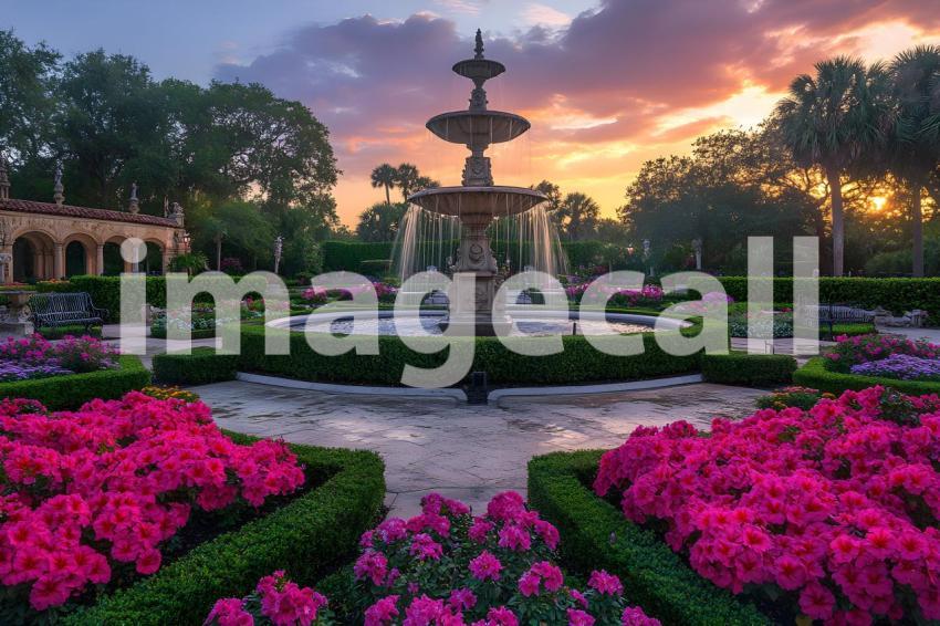 Abc1323 An ornate Baroque garden with fountains vibrant flowe 8994312d de10 4142 bb06 814a63e86f96 0
