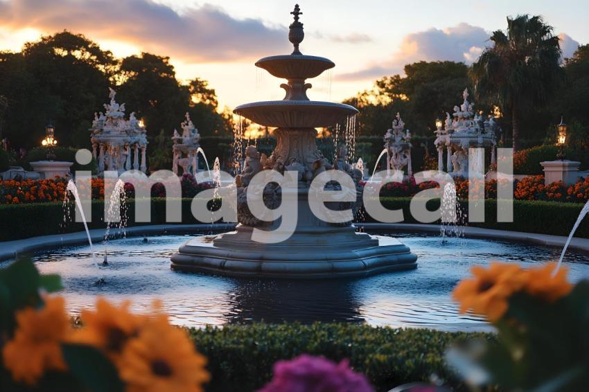 Abc1323 An ornate Baroque garden with fountains vibrant flowe 70d90a2a 0e48 4ebe ba1c 00c027b181cd 0