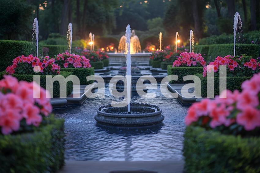 Abc1323 An ornate Baroque garden with fountains vibrant flowe 9546b51c 6782 449e aaf5 3d34e8078c79 1