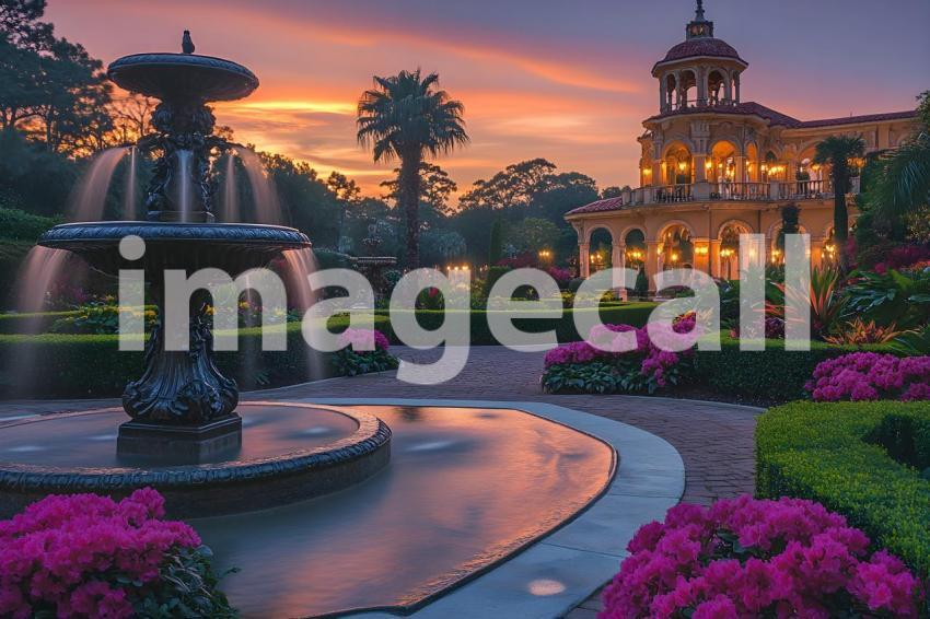 Abc1323 An ornate Baroque garden with fountains vibrant flowe 9546b51c 6782 449e aaf5 3d34e8078c79 2