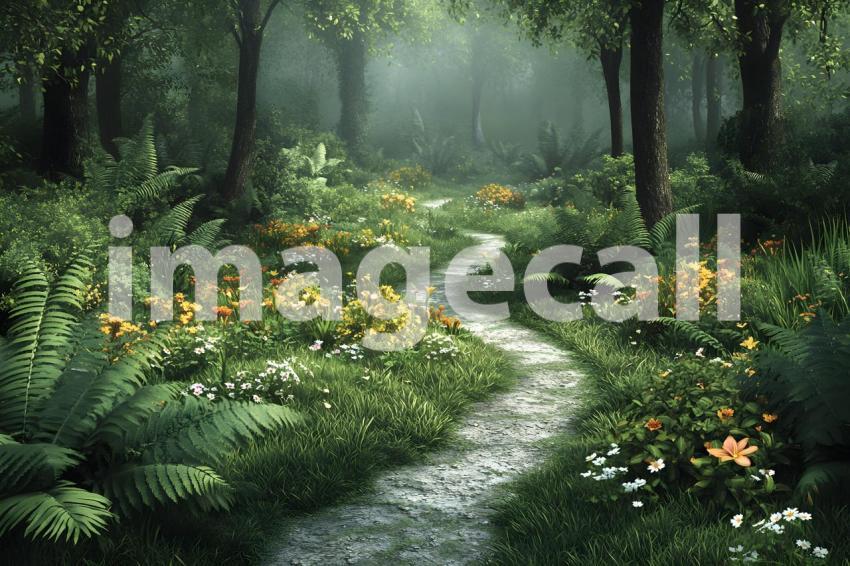 Clips12345 Botanical Bliss A lush green botanical garden with w a5eb942a db8d 4320 af19 1eeef24474ab part1