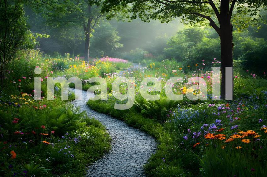 Clips12345 Botanical Bliss A lush green botanical garden with w 6831f724 4269 445f 9ffd a3af52771443 part2