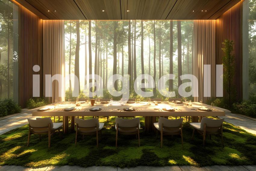 U3644368625 Modern Forest Retreat A serene forest backdrop wi e501d19d cd82 488a bc54 b86d4c8b51fa 3