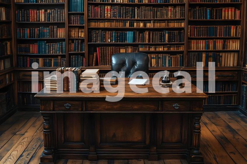 Clips12345 Rustic Library Desk A vintage wooden desk with sca f563f151 18f7 432f b545 b3d8c4fe9b6b 3