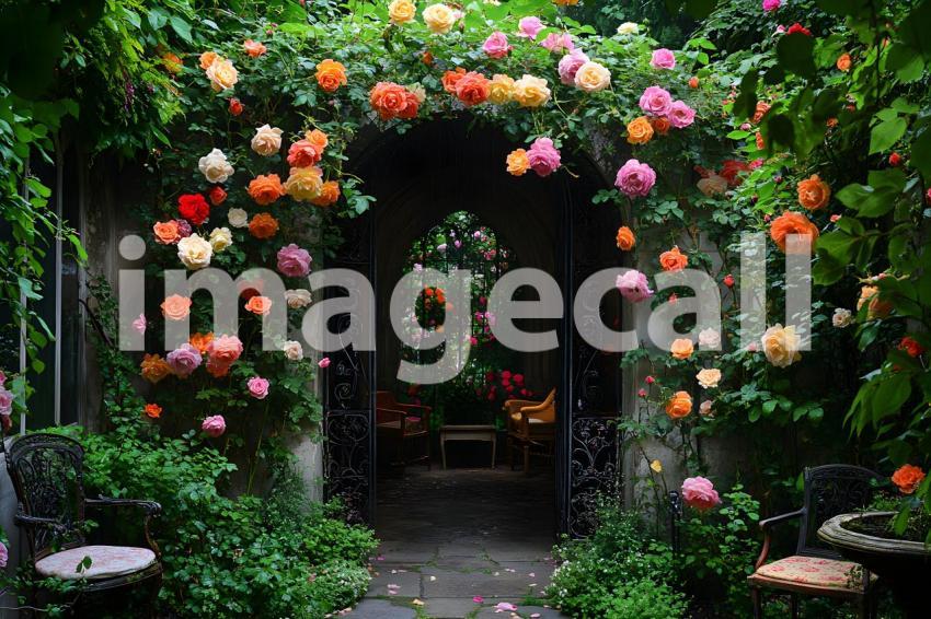 Clips12345 French Botanical Garden A charming rose arbor with c d5255d0f 2a87 45eb 9190 18275df3a40c part2