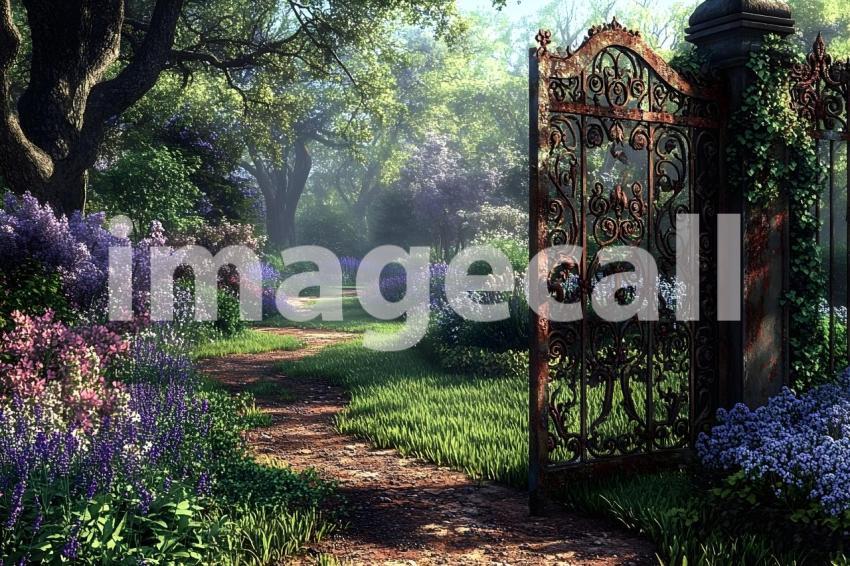 Abc1323 Secret Garden with Antique Gate A secret garden enclo d1267342 c72f 425b 80a9 664a30d0b5e4 0