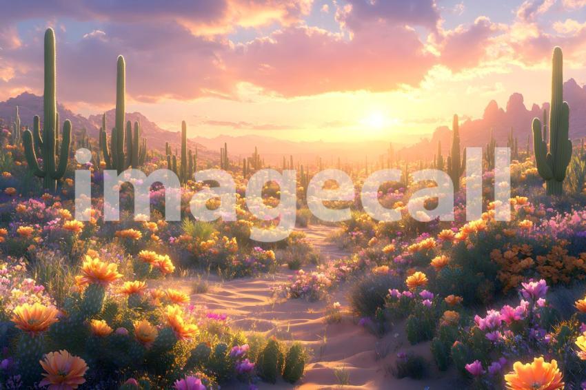 U3644368625 Botanical Desert Oasis A serene desert scene with 3e8d8015 3ca3 4b09 be58 5288158f18b8 2