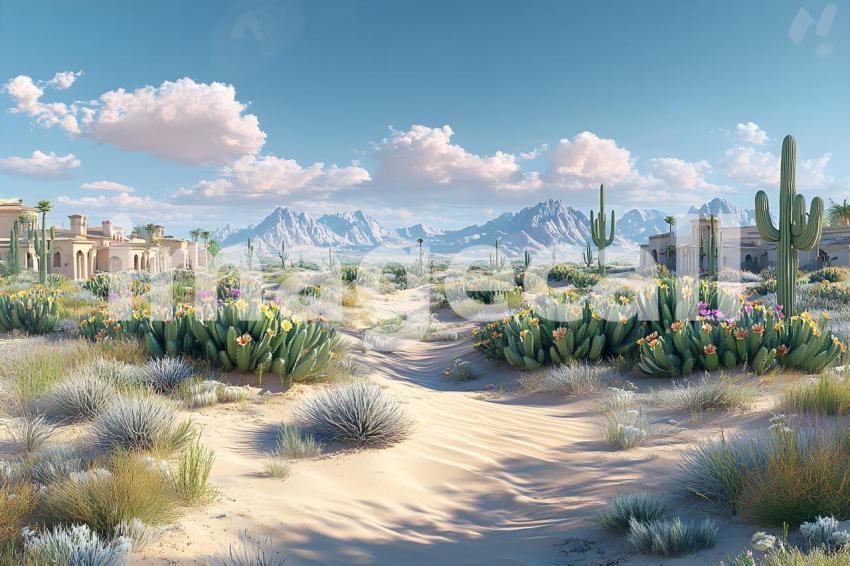 U3644368625 Botanical Desert Oasis A serene desert scene with 766a8043 9a1e 4410 998a bb081d271f10 0