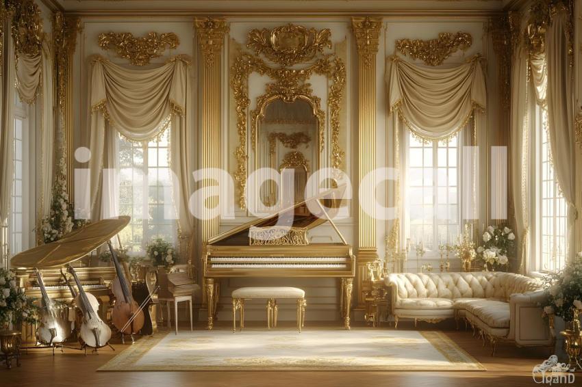 Clips12345 Baroque Gold Music Room A backdrop showcasing a Baro 5b8990e9 d8e9 4556 a767 d0d2b85053ab part1