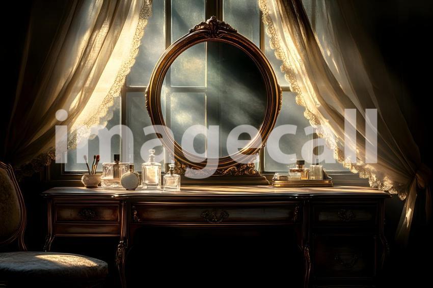 Abc1323 Antique Mirror Vanity A vintage vanity table with an  932cf857 ba31 4e1c a08d 8d682ba10d36 1