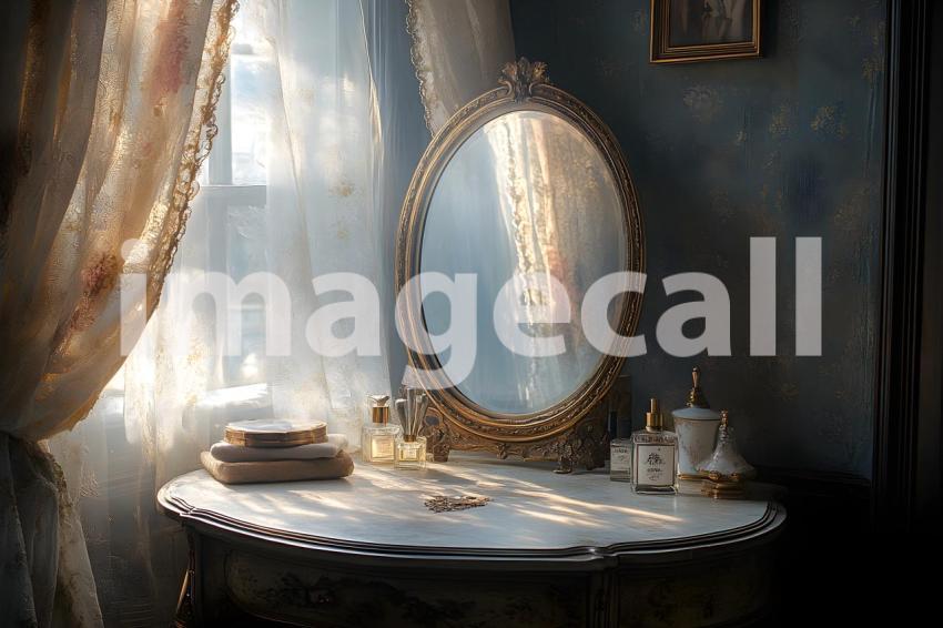 Abc1323 Antique Mirror Vanity A vintage vanity table with an  8c2075ac 358f 4480 bb4d 19d6b1ae645f 1