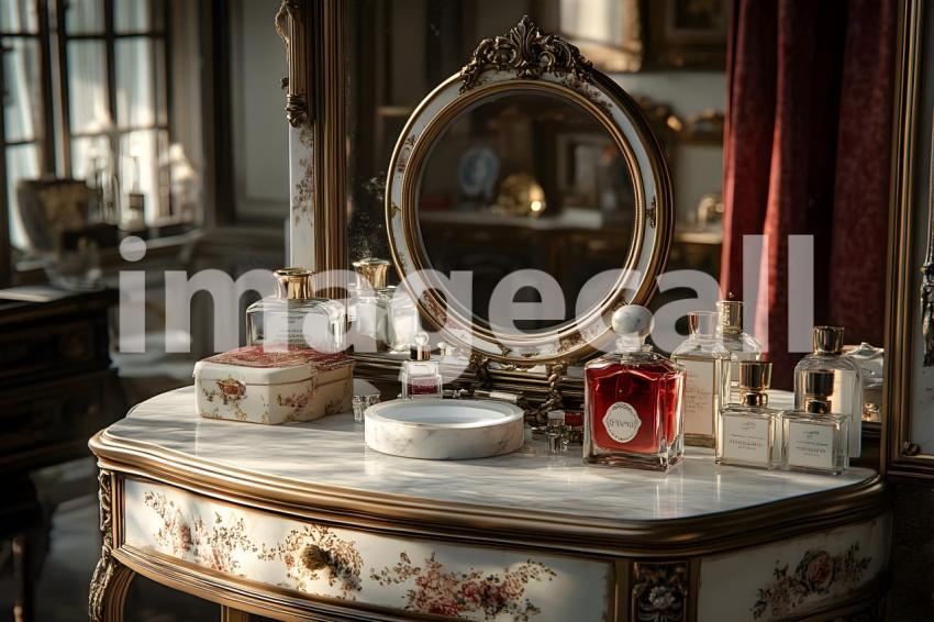 Abc1323 Antique Mirror Vanity A vintage vanity table with an  e3539ec6 09cd 45bc 8b9e e591da6fb4a7 3