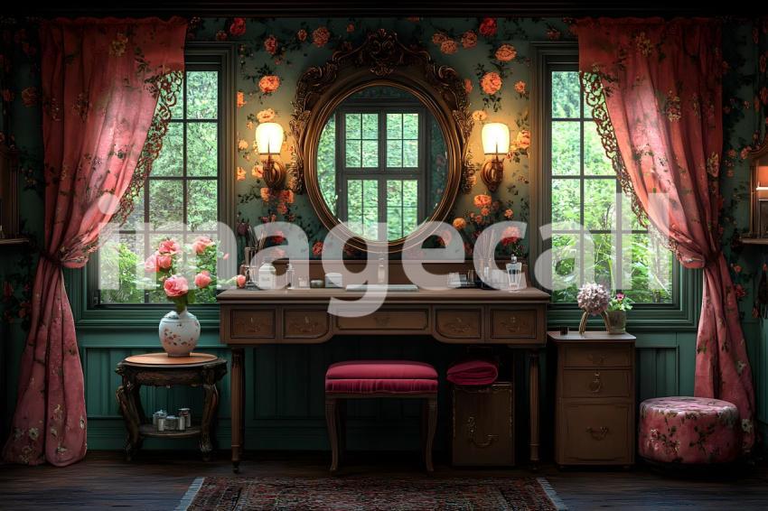 Abc1323 Antique Mirror Vanity A vintage vanity table with an  30f9ba81 2946 48e9 9445 54f206a5476c 3