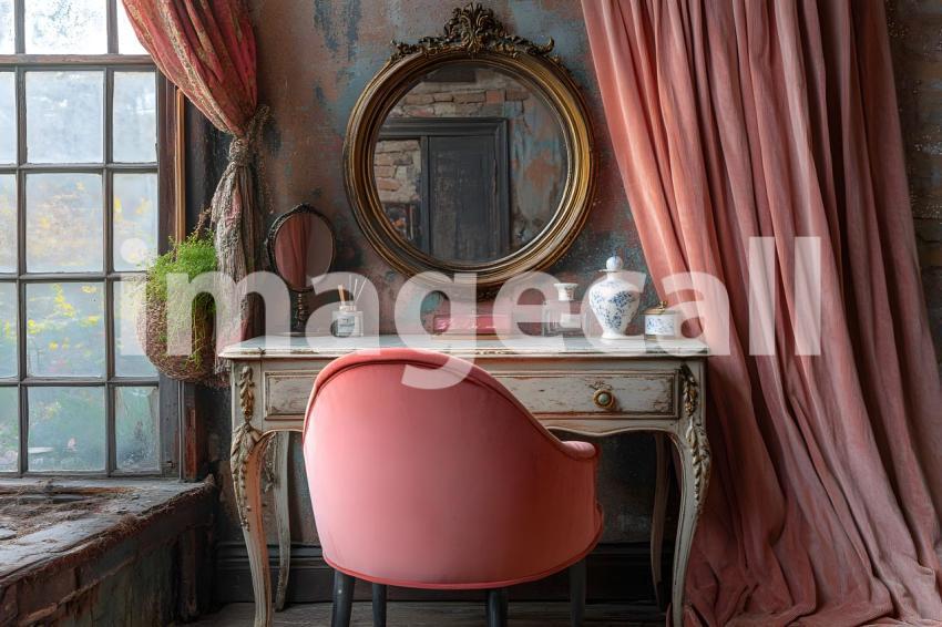 Abc1323 Antique Mirror Vanity A vintage vanity table with an  a2b9e4b1 3bb3 4b75 ad68 9e6d167ba347 3