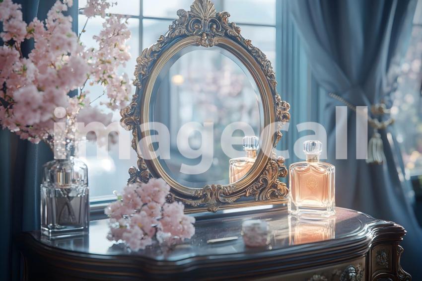 Abc1323 Antique Mirror Vanity A vintage vanity table with an  2e58e390 a6d4 484a 8ba6 27eb69f91fe3 2