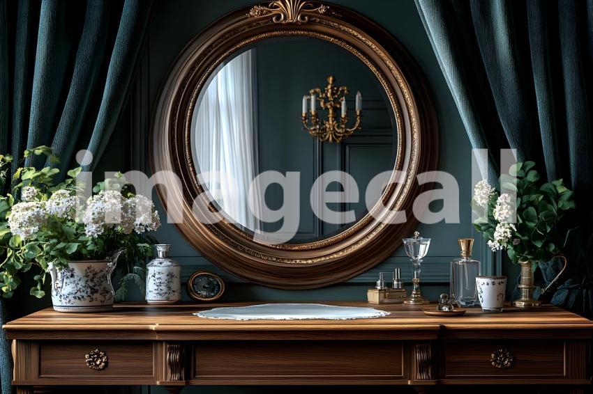 Abc1323 Antique Mirror Vanity A vintage vanity table with an  18b46f8f 4102 4ba8 9b95 7949318edbac 3