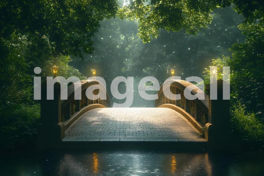 U3644368625 Whimsical fairy bridge over a glowing stream surr 39064c94 fc54 480f be43 462b190a8e51 3