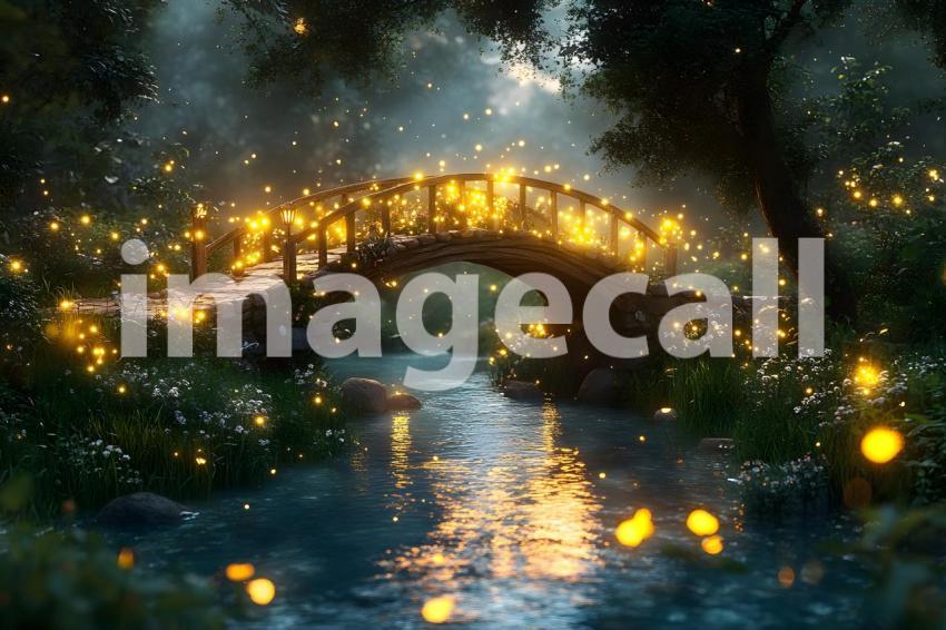 U3644368625 Whimsical fairy bridge over a glowing stream surr b8a239d6 0520 4998 8321 97e03a150e2f 2
