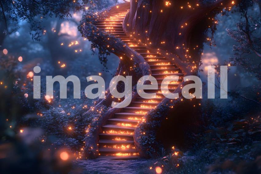 U3644368625 Winding staircase carved into a giant tree illumi 98ae20a7 a113 4b13 94d5 eb39b73b930a 2