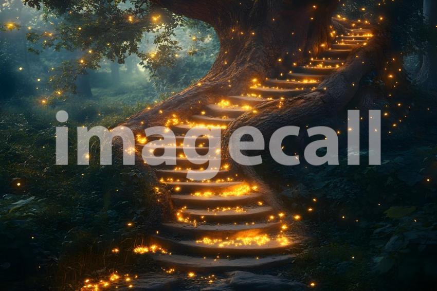 U3644368625 Winding staircase carved into a giant tree illumi 98ae20a7 a113 4b13 94d5 eb39b73b930a 3