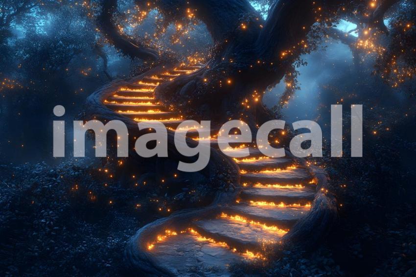 U3644368625 Winding staircase carved into a giant tree illumi 2607c8c1 af91 4bac a237 3489ade850ed 0