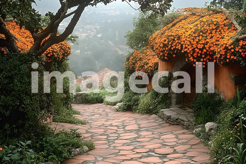 Clips12345 pov top of orange marigold covered castle wall looki 27b2dc97 e9f4 4acd b5cf 154ddba68efe part2
