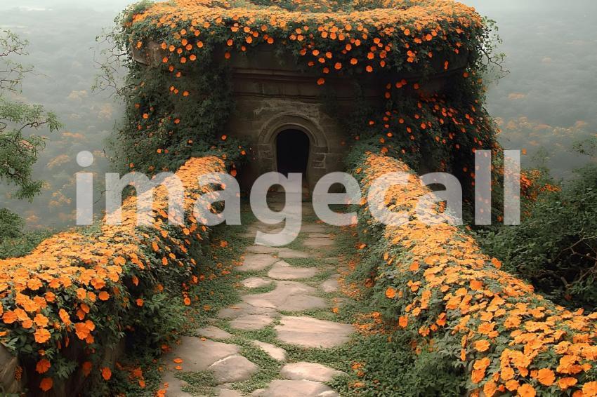 Clips12345 pov top of orange marigold covered castle wall looki cd6036f1 51fb 4828 ab53 6c33438336ff part1