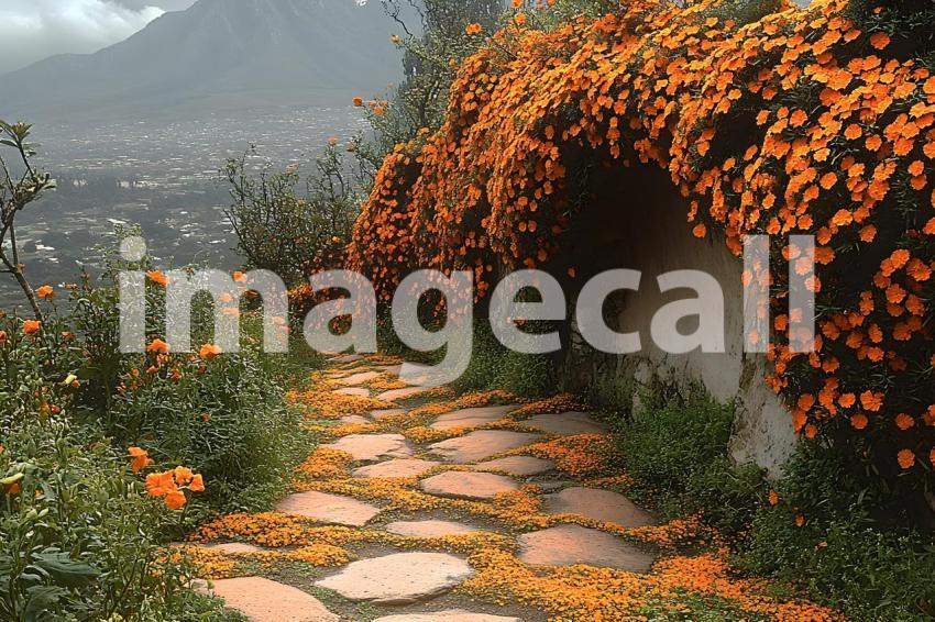 Clips12345 pov top of orange marigold covered castle wall looki 02bf33af 4df8 4a29 9046 b16fb397cc72 part3