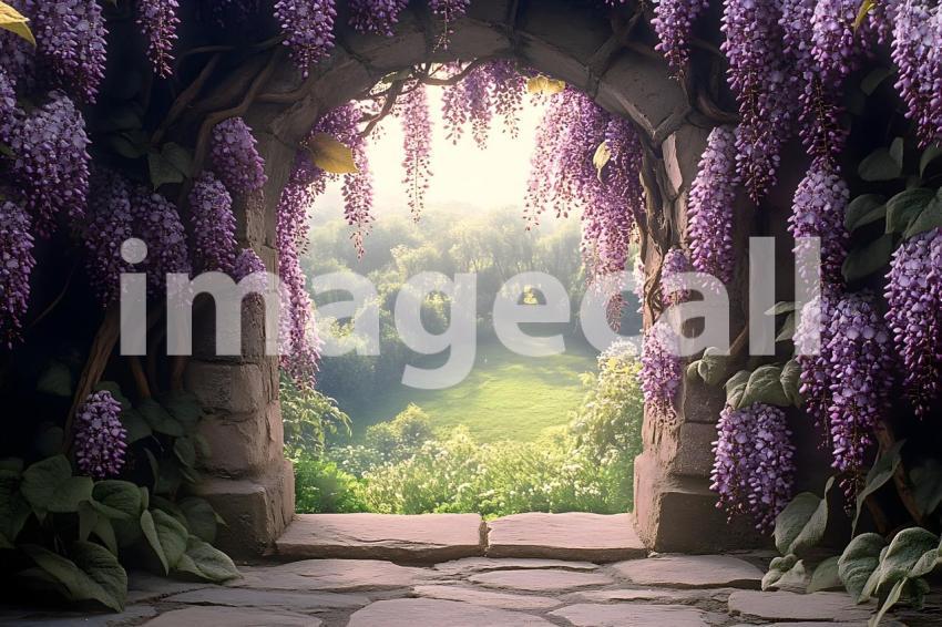 Clips12345 pov top of purple wisteria covered castle wall looki f43153c3 c9d9 4d1d 818c 26a53e6e82d8 part2