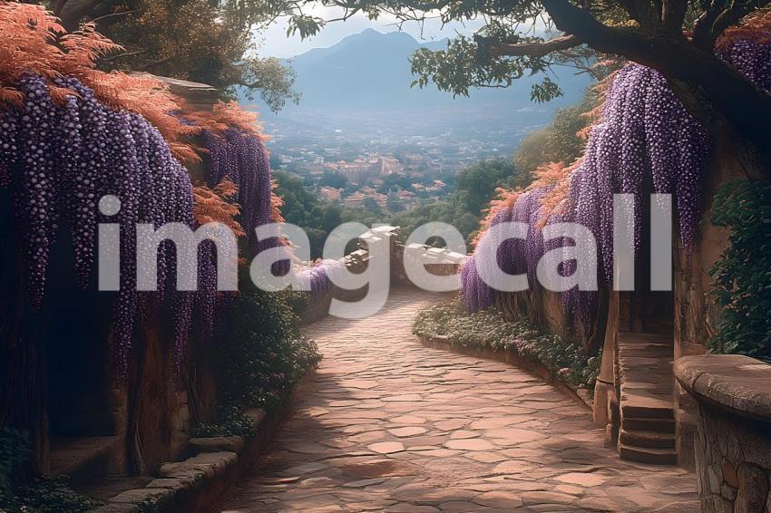 Clips12345 pov top of purple wisteria covered castle wall looki fbb44d55 3d36 4c2e 8cfd 8c75f7c921c2 part1