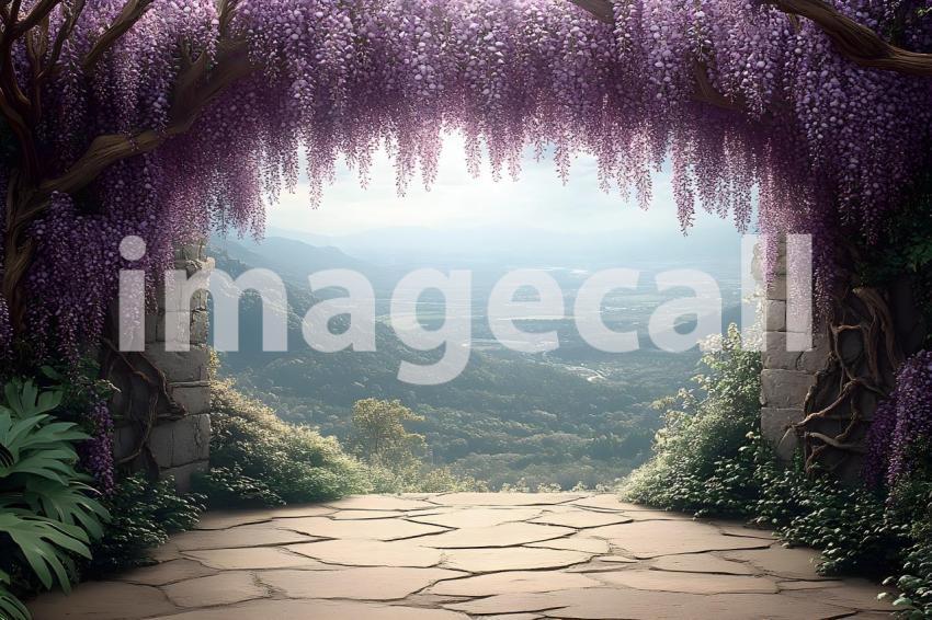 Clips12345 pov top of purple wisteria covered castle wall looki 26f86a23 62f1 490d aeaf af3b6df960ef part3