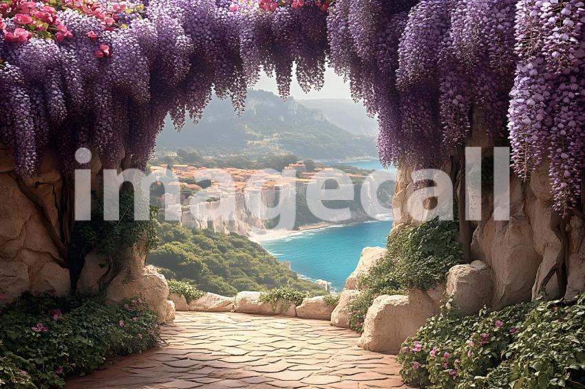 Clips12345 pov top of purple wisteria covered castle wall looki f43153c3 c9d9 4d1d 818c 26a53e6e82d8 part1
