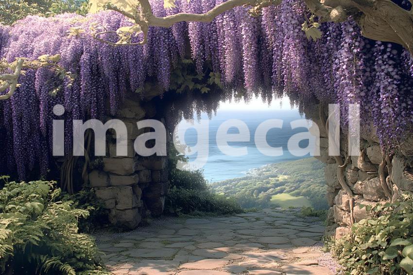 Clips12345 pov top of purple wisteria covered castle wall looki 26f86a23 62f1 490d aeaf af3b6df960ef part1