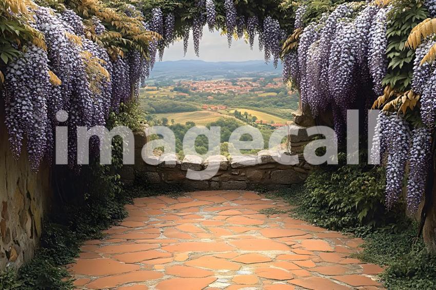 Clips12345 pov top of purple wisteria covered castle wall looki fbb44d55 3d36 4c2e 8cfd 8c75f7c921c2 part2
