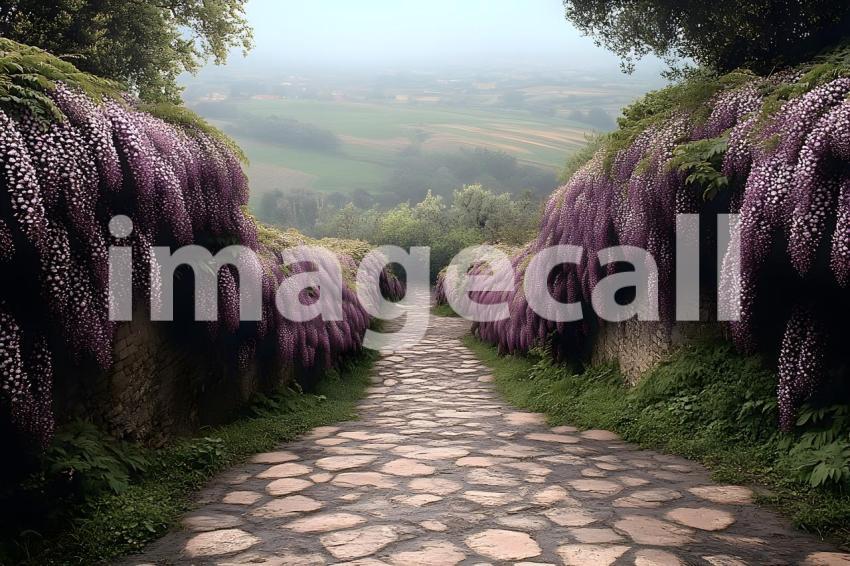 Clips12345 pov top of purple wisteria covered castle wall looki 51853cf0 f260 445f b079 44596f9ed3dc part2