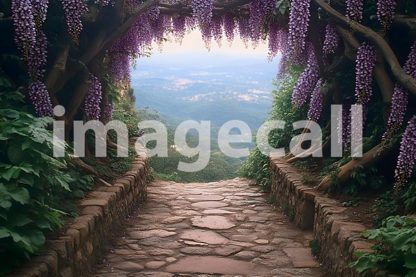 Clips12345 pov top of purple wisteria covered castle wall looki 26f86a23 62f1 490d aeaf af3b6df960ef part2