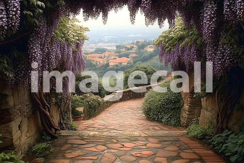 Clips12345 pov top of purple wisteria covered castle wall looki 10947642 c1ba 4579 a86b cb9d0d3c9782 part2