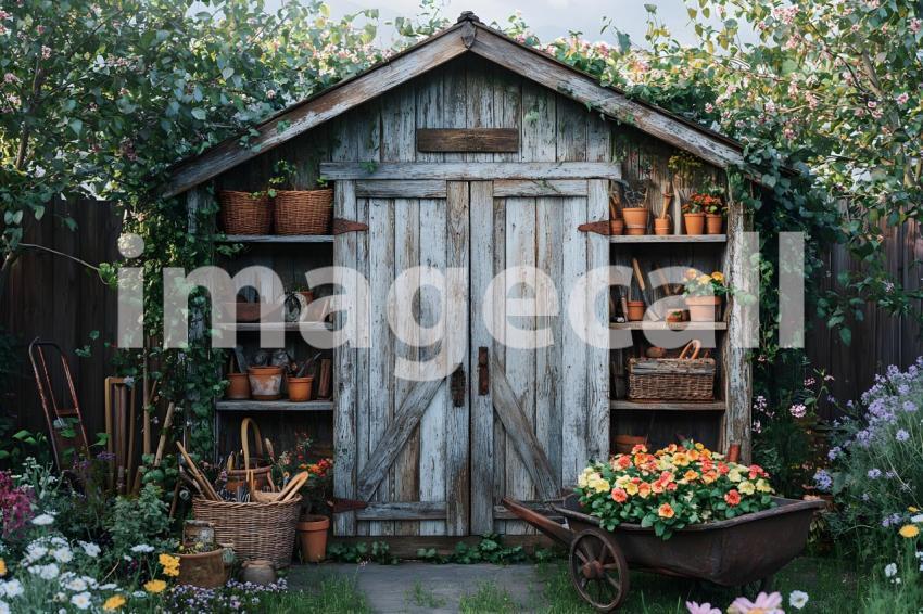 U3644368625 Rustic Vintage Garden Shed A weathered garden she d3ea4d32 b673 4678 8ff1 2538e9c433cd 0