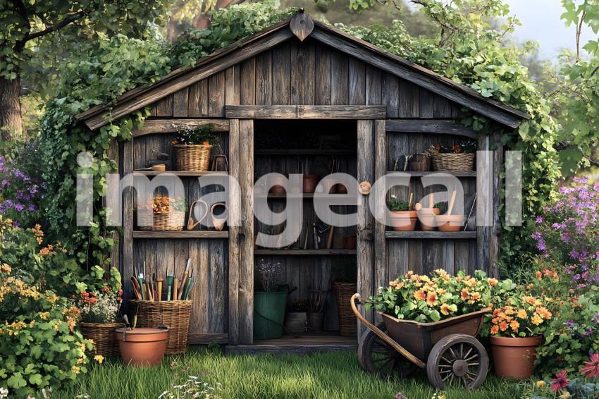 U3644368625 Rustic Vintage Garden Shed A weathered garden she d3ea4d32 b673 4678 8ff1 2538e9c433cd 1